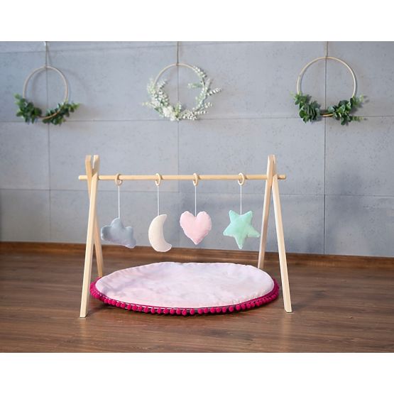 Barra in legno Skandi + game pad - rosa cipria