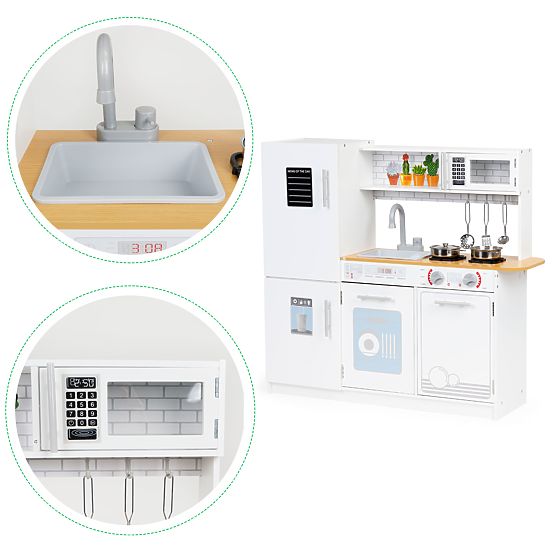 Cucina in legno per bambini con luce LED + pentole ECOTOYS
