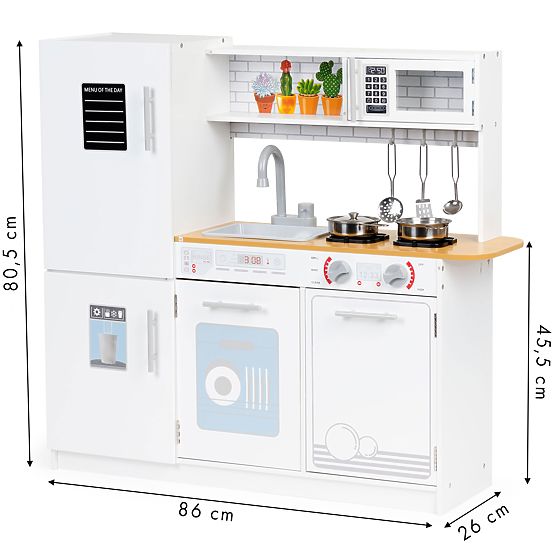 Cucina in legno per bambini con luce LED + pentole ECOTOYS