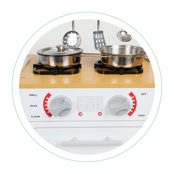 Cucina in legno per bambini con luce LED + pentole ECOTOYS