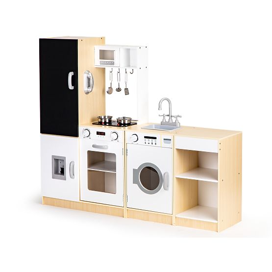 Cucina in legno per bambini segmenti indipendenti XXL lavagna + LED ECOTOYS
