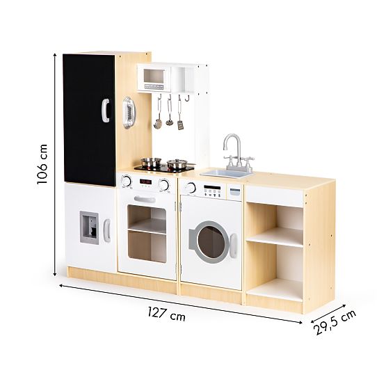 Cucina in legno per bambini segmenti indipendenti XXL lavagna + LED ECOTOYS