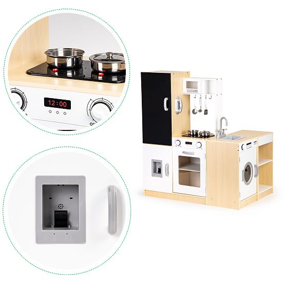 Cucina in legno per bambini segmenti indipendenti XXL lavagna + LED ECOTOYS