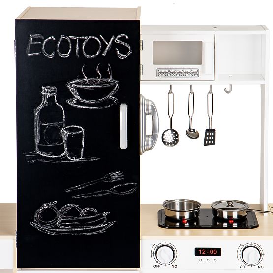 Cucina in legno per bambini segmenti indipendenti XXL lavagna + LED ECOTOYS