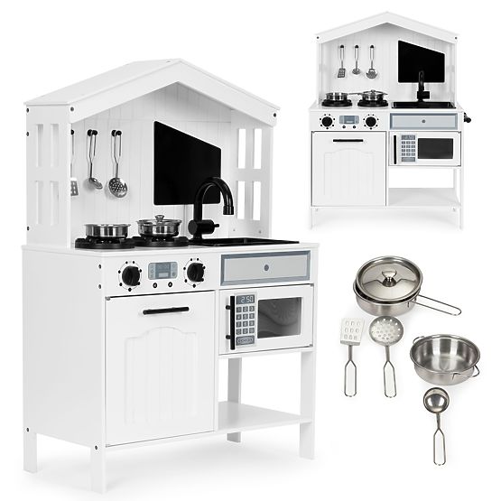 Cucina in legno per bambini forno fornelli microonde accessori ECOTOYS