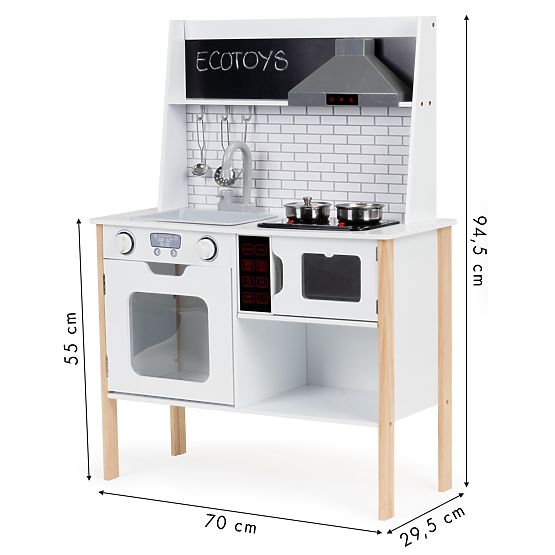Cucina in legno per bambini + suoni e luci ECOTOYS