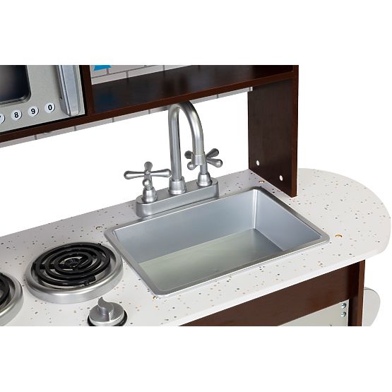 Grande cucina in legno per bambini con armadietti e frigorifero ECOTOYS
