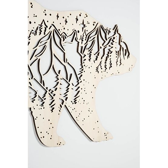 Pittura geometrica in legno - Bear Mountains - diversi colori Colore: naturale