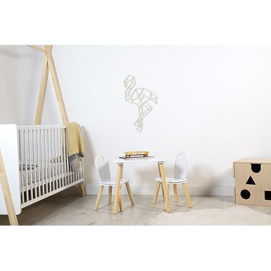 Quadro geometrico in legno - Flamingo - diversi colori Colore: naturale