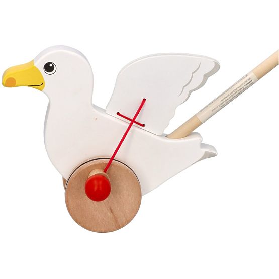 Gabbiano di legno Jonas da spingere