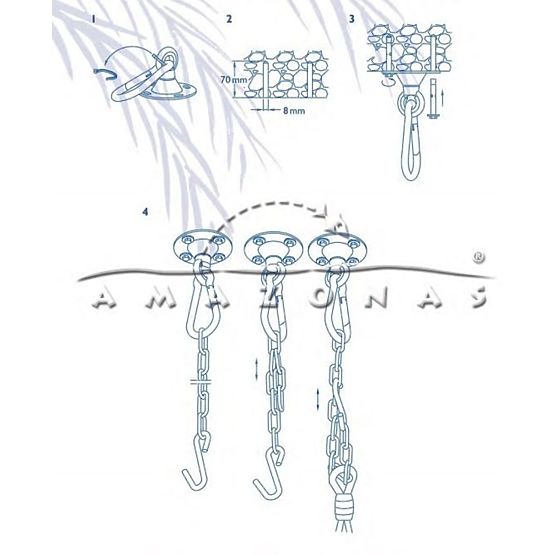 Gancio a soffitto per il montaggio di sedie sospese