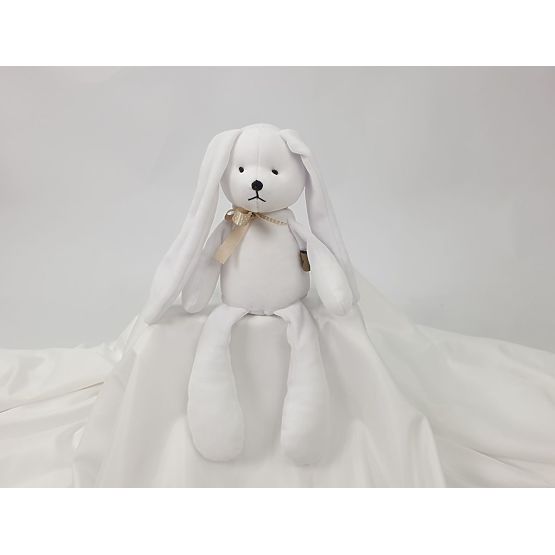 Giocattolo in velluto Coniglio 35 cm - bianco