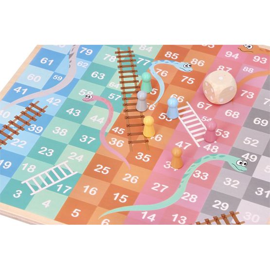 Gioco da tavolo reversibile Halama e Serpenti e Scale