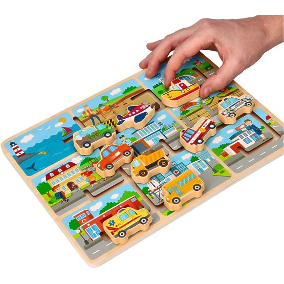 Gioco di scorrimento in legno Veicoli