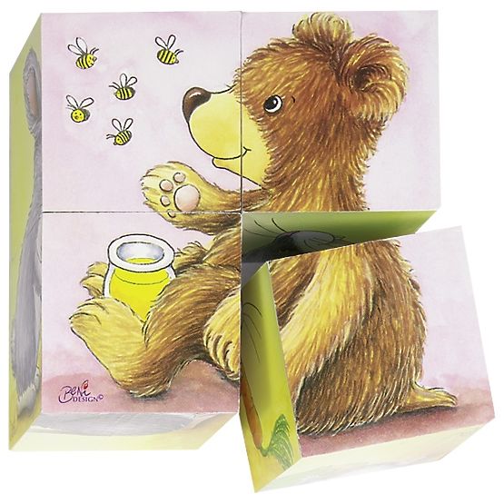 Goki Blocchi di Legno Cuccioli 4 pz
