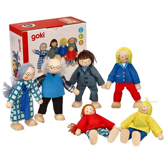 GOKI Famiglia - bambole in legno per casa delle bambole