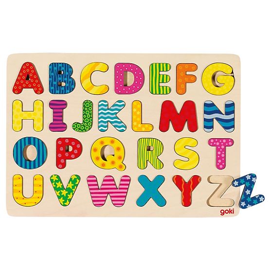 Goki Puzzle ABC - Alfabeto in Legno - Lettere Maiuscole