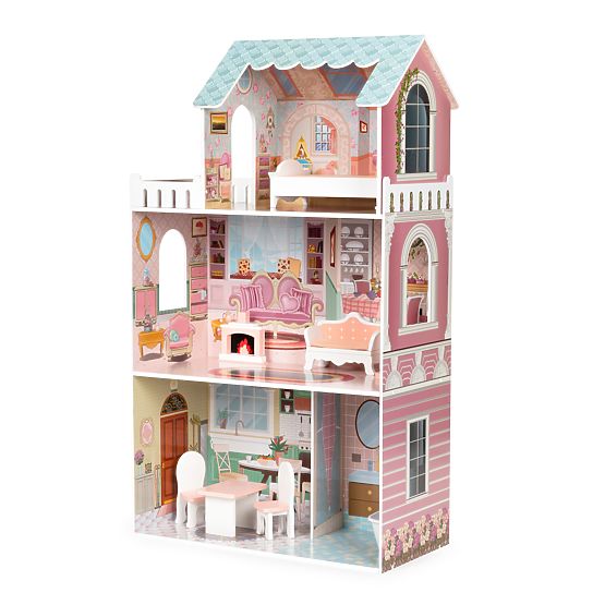Grande casa delle bambole con set di mobili ECOTOYS