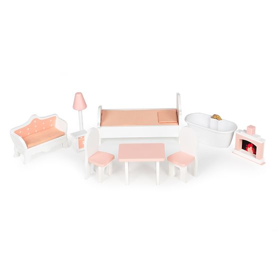 Grande casa delle bambole con set di mobili ECOTOYS