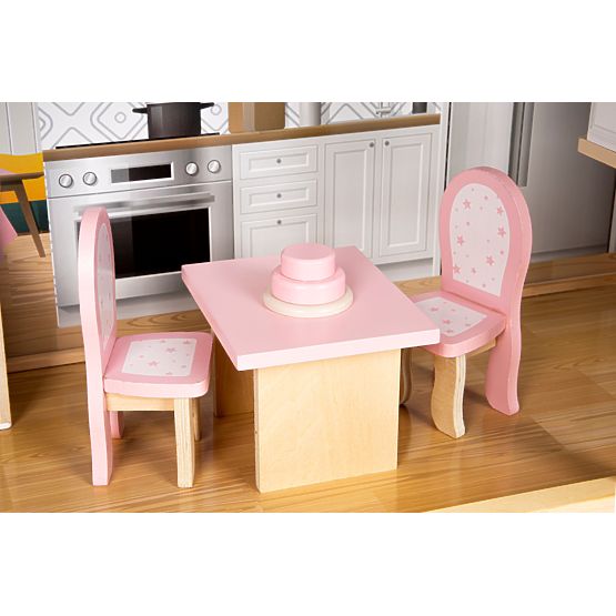 Grande casa delle bambole in legno 138 cm Residenza Maya 28 pezzi ECOTOYS