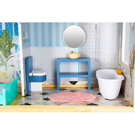 Grande casa delle bambole in legno 138 cm Residenza Maya 28 pezzi ECOTOYS
