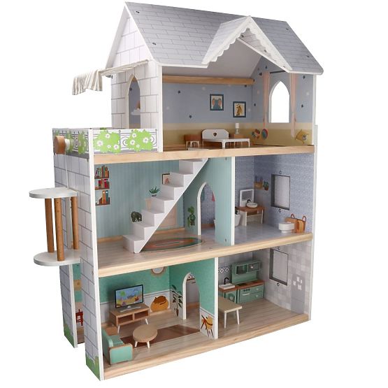 Grande casa delle bambole in legno
