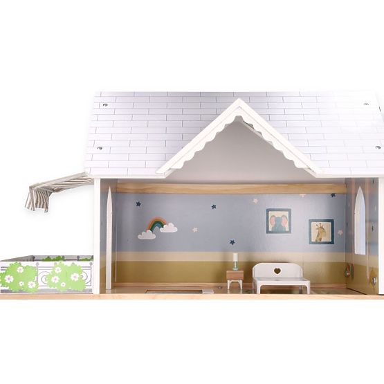 Grande casa delle bambole in legno