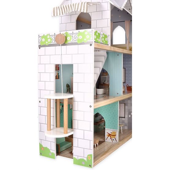Grande casa delle bambole in legno