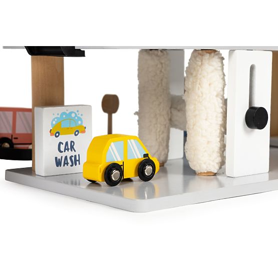 Grande garage in legno con ascensore + macchinine, elicottero, autolavaggio ECOTOYS