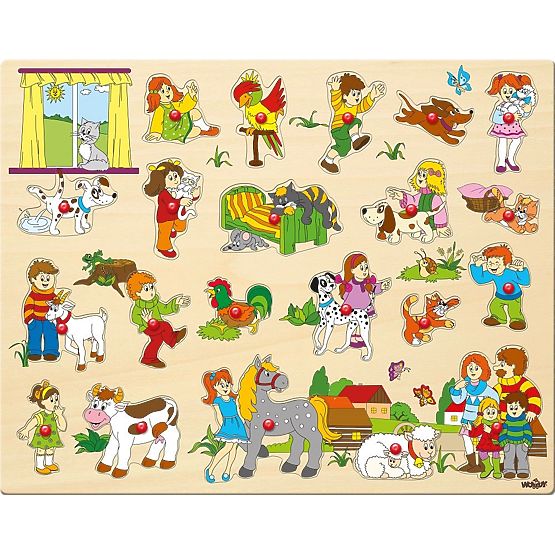 Grande puzzle bambini e i loro animali