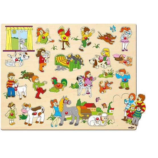Grande puzzle bambini e i loro animali