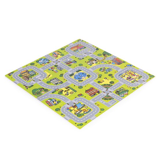 Grande tappetino in schiuma EVA per bambini Città 90,5x90,5 cm 21 pezzi ECOTOYS