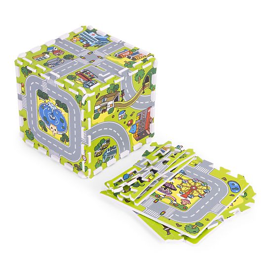 Grande tappetino in schiuma EVA per bambini Città 90,5x90,5 cm 21 pezzi ECOTOYS