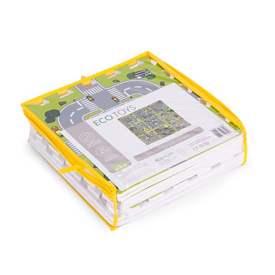 Grande tappetino in schiuma EVA per bambini Città 90,5x90,5 cm 21 pezzi ECOTOYS
