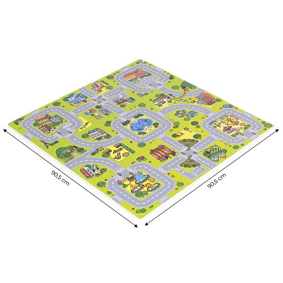 Grande tappetino in schiuma EVA per bambini Città 90,5x90,5 cm 21 pezzi ECOTOYS