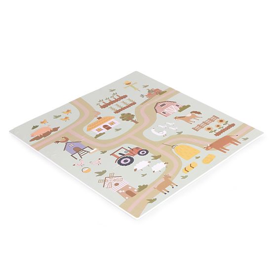 Grande tappetino in schiuma EVA per bambini fattoria 90,5x90,5 cm 21 pezzi ECOTOYS