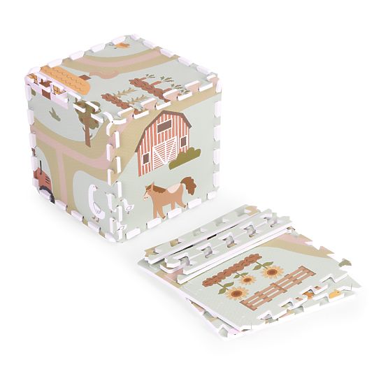 Grande tappetino in schiuma EVA per bambini fattoria 90,5x90,5 cm 21 pezzi ECOTOYS