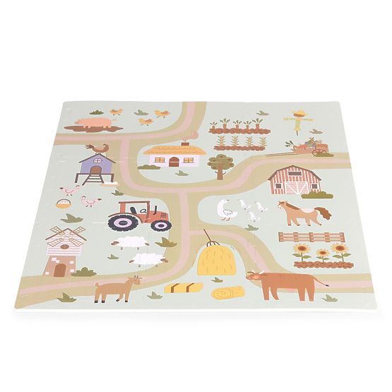 Grande tappetino in schiuma EVA per bambini fattoria 90,5x90,5 cm 21 pezzi ECOTOYS