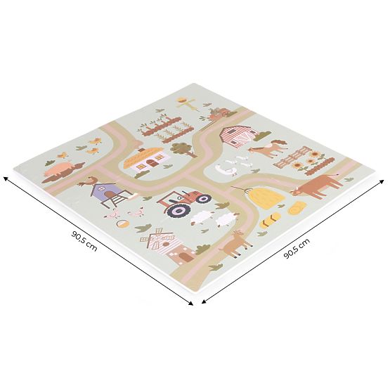 Grande tappetino in schiuma EVA per bambini fattoria 90,5x90,5 cm 21 pezzi ECOTOYS