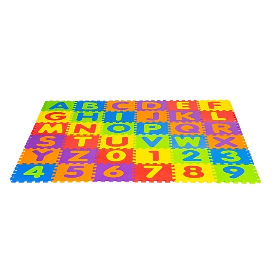 Grande tappetino in schiuma EVA per bambini lettere e numeri 178x178 cm 36 pezzi ECOTOYS