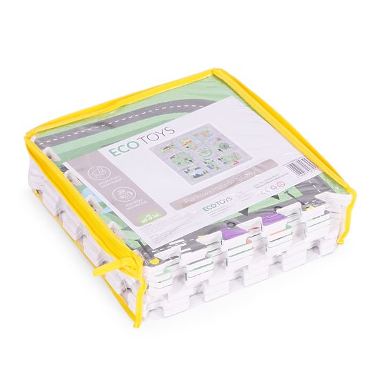 Grande tappeto in schiuma EVA per bambini Città 90,5x90,5 cm 21 pezzi ECOTOYS