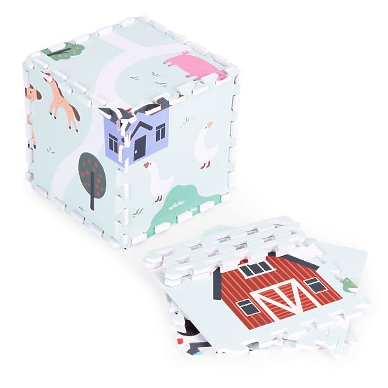 Grande tappeto in schiuma EVA per bambini Fattoria 90,5x90,5 cm 21 pezzi ECOTOYS