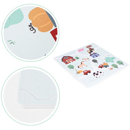 Grande tappeto in schiuma EVA per bambini Fattoria 90,5x90,5 cm 21 pezzi ECOTOYS