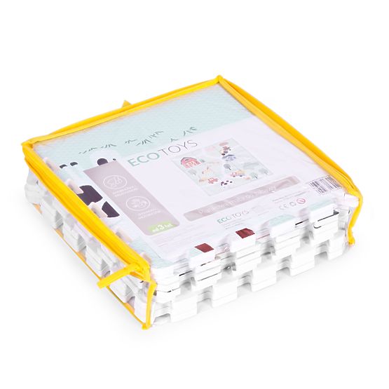 Grande tappeto in schiuma EVA per bambini Fattoria 90,5x90,5 cm 21 pezzi ECOTOYS