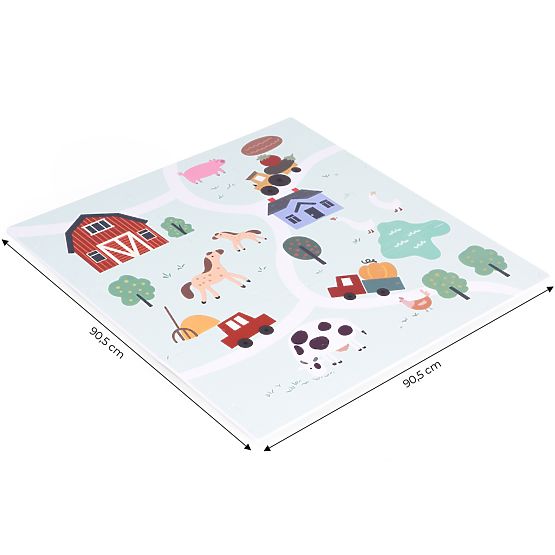Grande tappeto in schiuma EVA per bambini Fattoria 90,5x90,5 cm 21 pezzi ECOTOYS