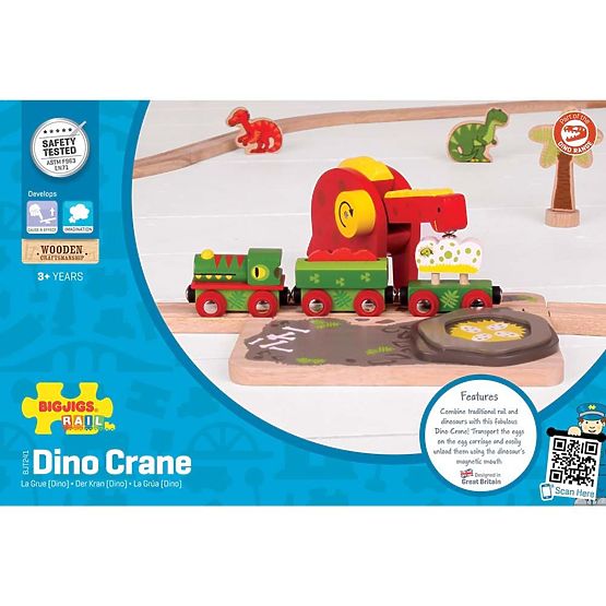 Gru per dinosauri su rotaia Bigjigs