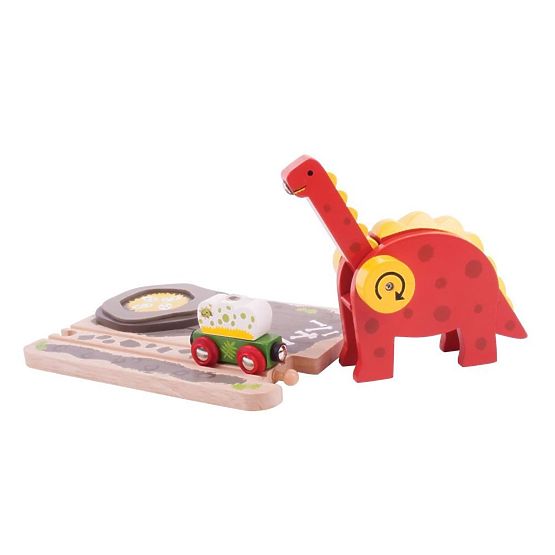 Gru per dinosauri su rotaia Bigjigs