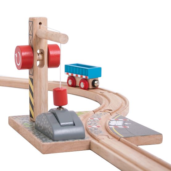 Gru su rotaia Bigjigs con ghiaia