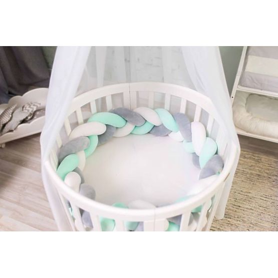 Guardrail intrecciato 240 cm - menta con grigio