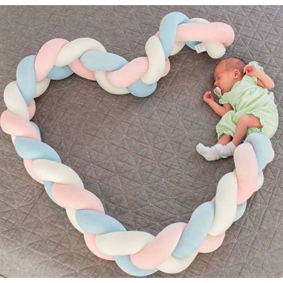 Guardrail intrecciato 240 cm - rosa con blu